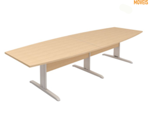 Mesa Reunião Semi Oval Bipartida BP/AÇO -MZ
