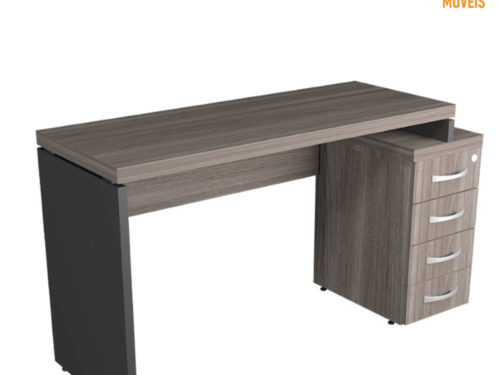 Mesa Pé Painel com 2 Gavetas 1 Pasta - BLL