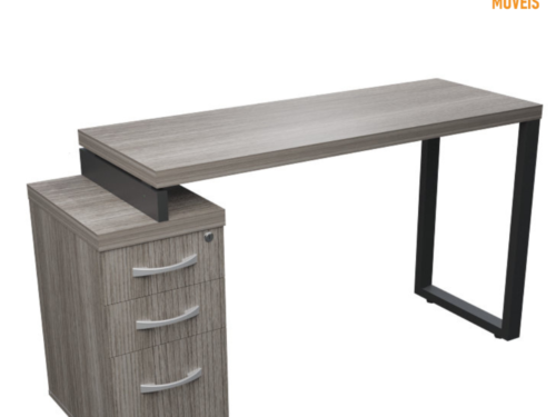 Mesa Retangular pé Quadro com 2 Gavetas + 1 Pasta - BLL