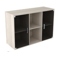 ARMARIO MEDIO DE 40mm COM 2 PORTAS DE VIDRO E NICHO
