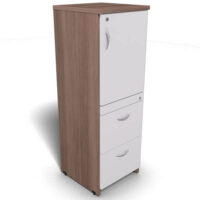 Arquivo 2 gavetas para pasta suspensa e 1 porta