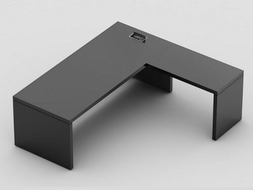 Mesa reta com mesa auxiliar