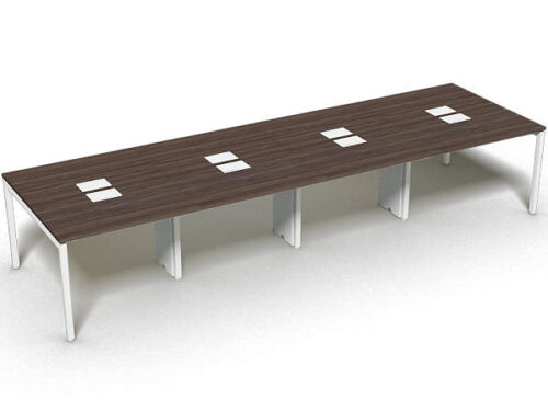 Plataforma de 8 lugares tampo 25 mm com caixas de tomada