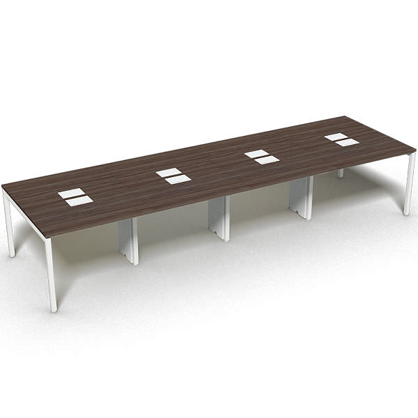 Plataforma de 8 lugares tampo 25 mm com caixas de tomada