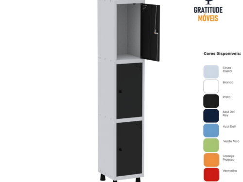 Roupeiro de aço com 3 portas medias - Pd