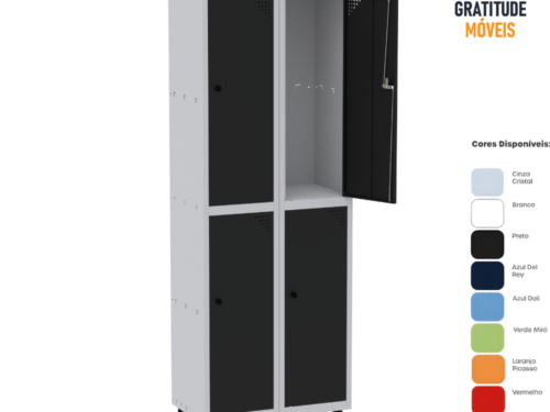 Roupeiro de aço com 4 portas grandes -Pd
