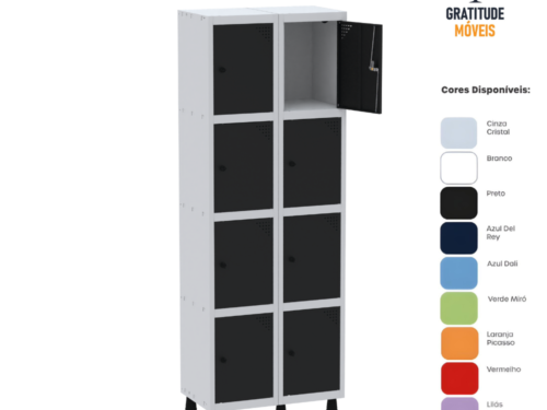 Roupeiro de aço com 8 portas pequenas -Pd