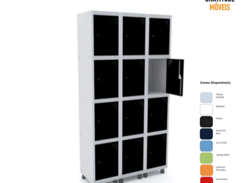 Roupeiro de aço com 12 portas pequenas - Pd