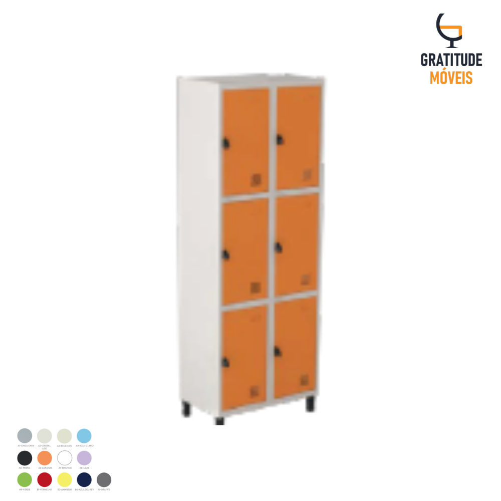 Roupeiro de Aço com 6 Portas pequenas -MV