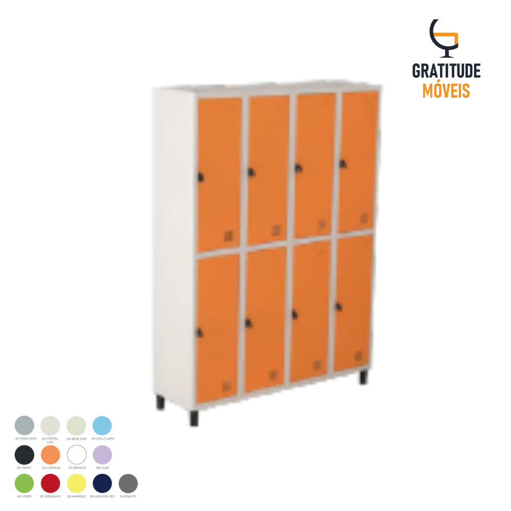 Roupeiro de Aço com 8 portas grandes-MV