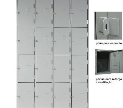 Roupeiro16 portas com pitão para cadeado