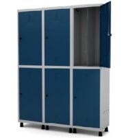 Roupeiro insalubre de aço com 6 portas.